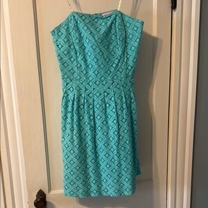 Lilly Pulitzer Blue Strapless Sundress Mini